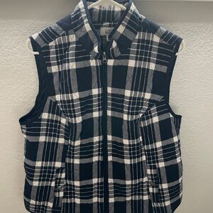 Croft & Barrow Navy and White Checkered Vest